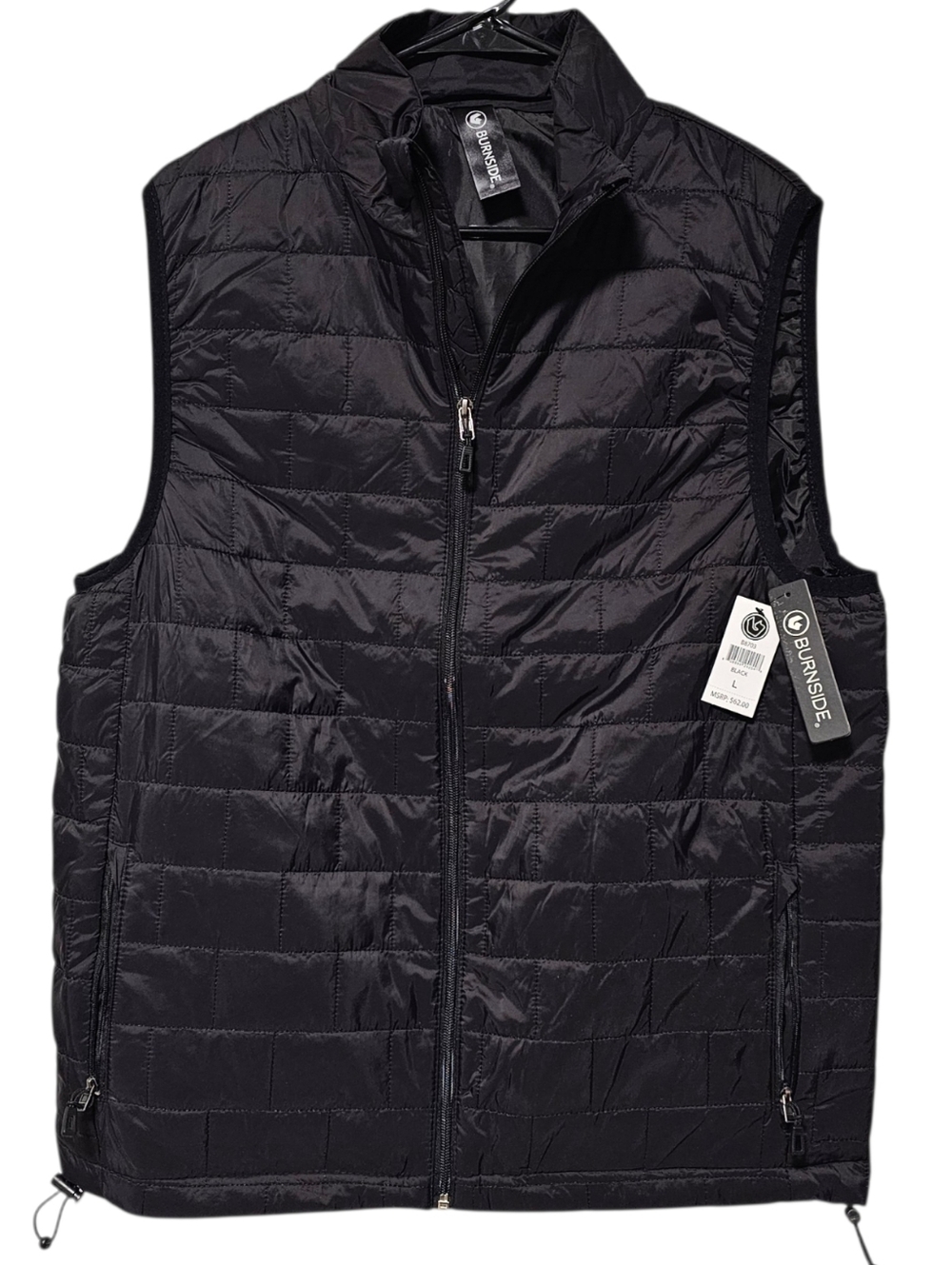 Burnside Elemental Men's Black Zip Up Puffer Vest Size L